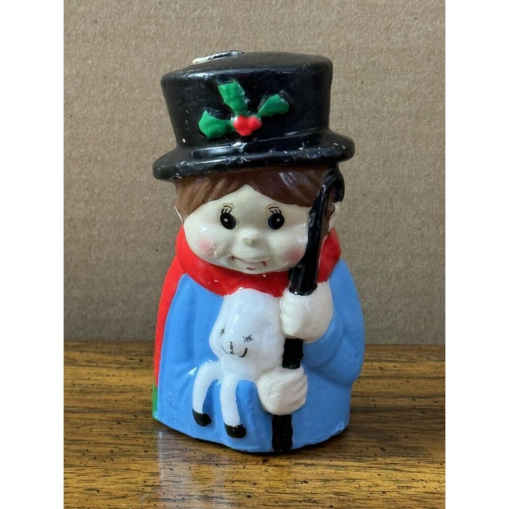 Vintage 1981 Jasco Hand Painted Shepherd Boy Candle Christmas Spirit 5.5”